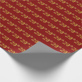 Papel De Regalo Evento Red, Faux Gold 20th (20x)