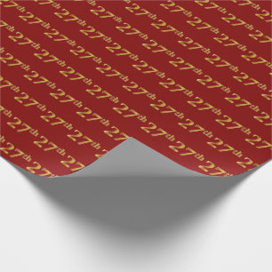 Papel De Regalo Evento Red, Faux Gold 27th (27mo)