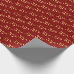 Papel De Regalo Evento Red, Faux Gold 35 (35°)
