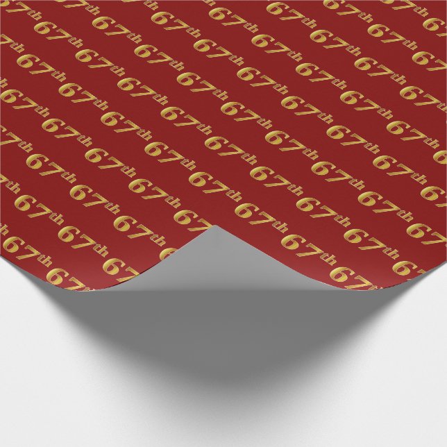 Papel De Regalo Evento Red, Faux Gold 67 (Sexagésimo Séptimo) (Esquina)