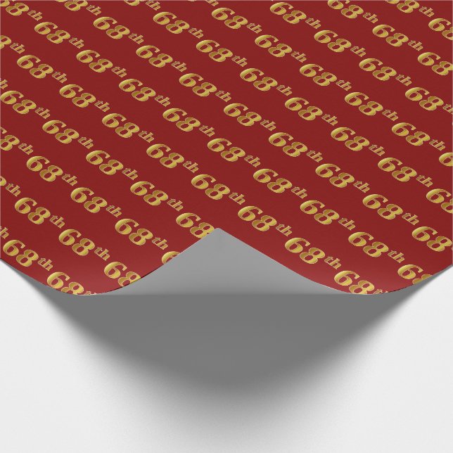 Papel De Regalo Evento Red, Faux Gold 68 (Sesenta Y Octavo) (Esquina)