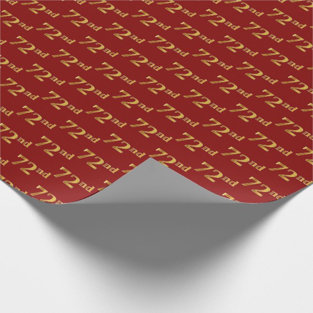 Papel De Regalo Evento Red, Faux Gold 72 (Setenta y Dos) (Esquina)