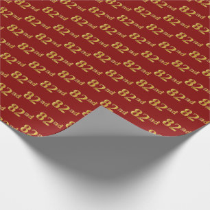 Papel De Regalo Evento Red, Faux Gold 82nd (Ochenta Y Segundo)