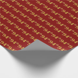 Papel De Regalo Evento Red, Faux Gold 94th (Noventa y Cuarto)