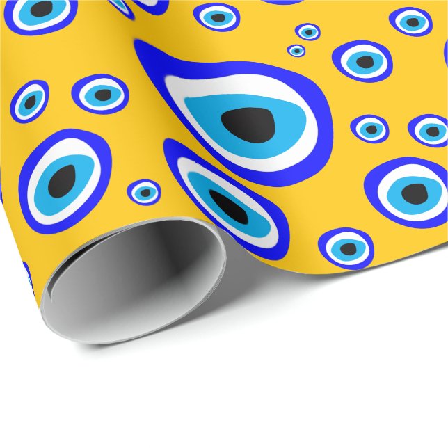 Papel De Regalo Evil Eye Talisman y Arab Amulet /turco, griego (Esquina del rollo)