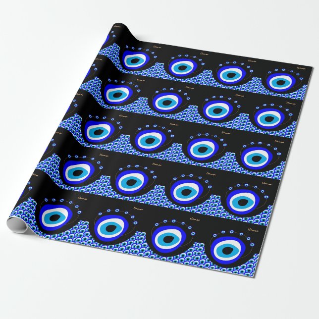 Papel De Regalo Evil Eye Talisman y Arab Amulet /turco, griego (Desenrollado)