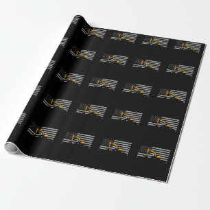 Papel De Regalo Excavadora de bandera estadounidense construcción