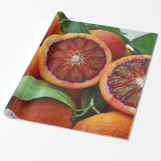 Papel De Regalo Exhibición de las naranjas de sangre jugosas