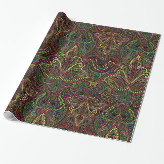 Papel de regalo exótico del damasco del boho de