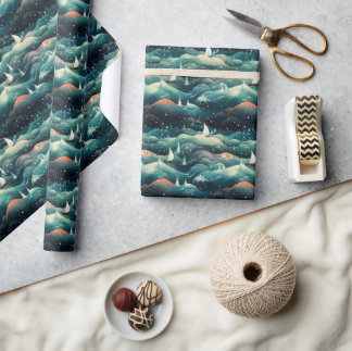 Papel De Regalo Expedición de Aurora Ártica: Diseño de Aventura he