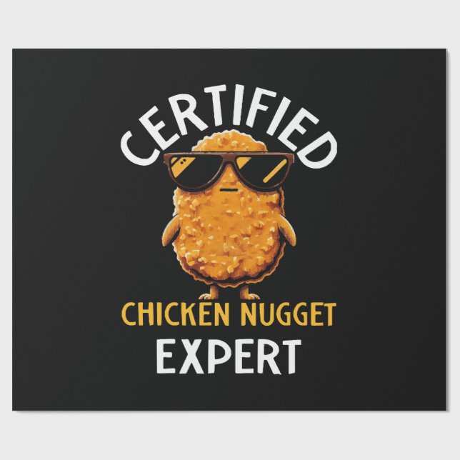 Papel De Regalo Experto Certificado en Nuggets de Pollo (Superficie plana)