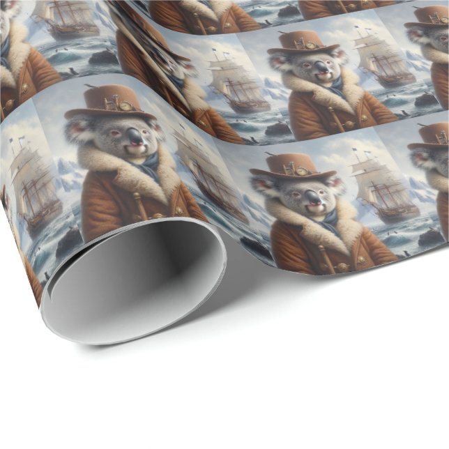 Papel De Regalo Explorador del Ártico de Koala (Esquina del rollo)