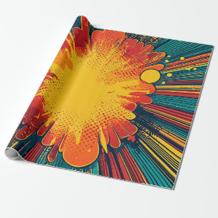 Papel De Regalo Explosión de arte pop de estilo cómico (1)