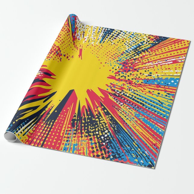 Papel De Regalo Explosión de arte pop de estilo cómico (3) (Desenrollado)