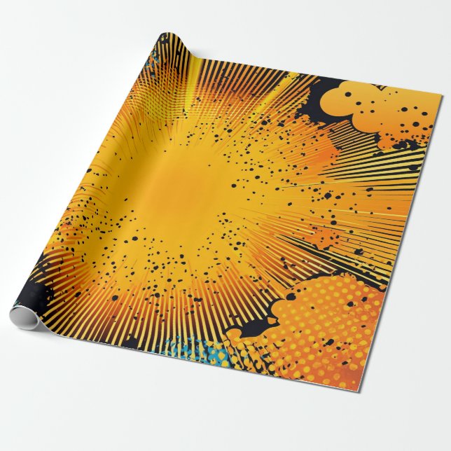 Papel De Regalo Explosión de arte pop de estilo cómico (8) (Desenrollado)
