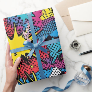 Papel De Regalo Explosión de Cómic de Arte Pop