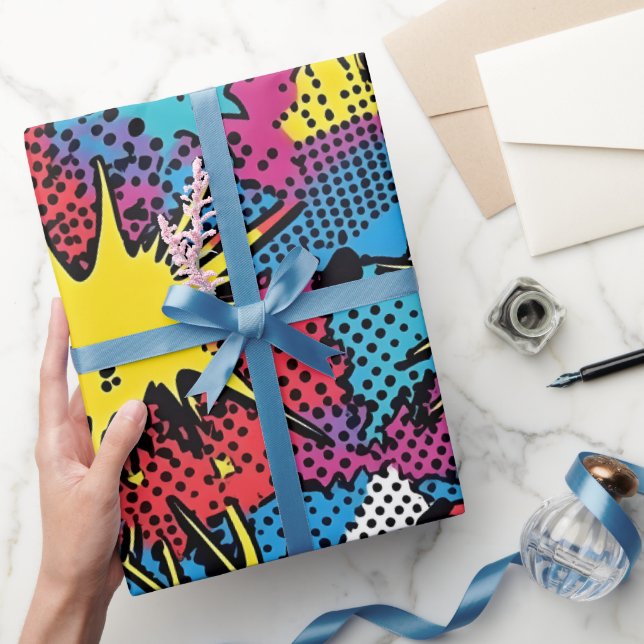 Papel De Regalo Explosión de Cómic de Arte Pop (Regalar)