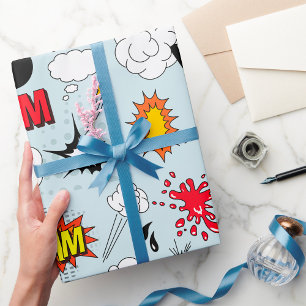 Papel De Regalo Explosión de Cómic Retro Pop Art
