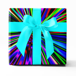 Papel De Regalo Explosión de neón Arte fractal colorido