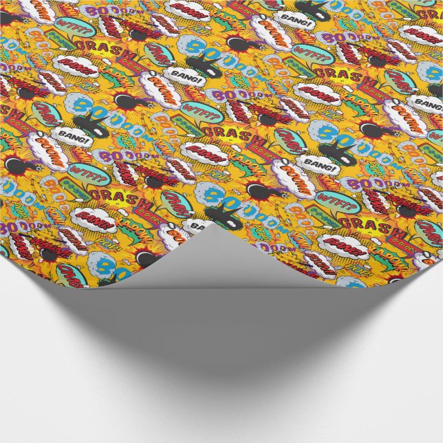 Papel De Regalo Explosiones de arte pop de cómic (Esquina)
