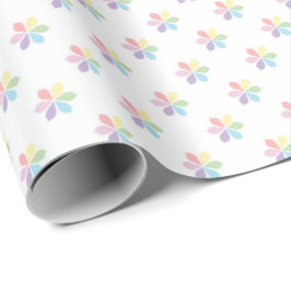 Papel De Regalo Explosiones de Pétalos de Arcoíris Pastel para Beb
