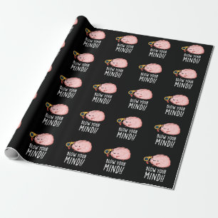 Papel De Regalo Explota Tu Mente Pun Cerebro Divertido Fondo Oscur