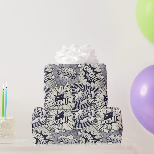 Papel De Regalo Expresión de arte gráfico de historietas personali (Regalos de fiesta)