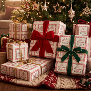 Papel De Regalo Expreso de Santa reno expreso entrega a cuadros