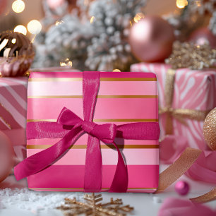 Papel De Regalo Exquisito Berry Pink y Gold Strike