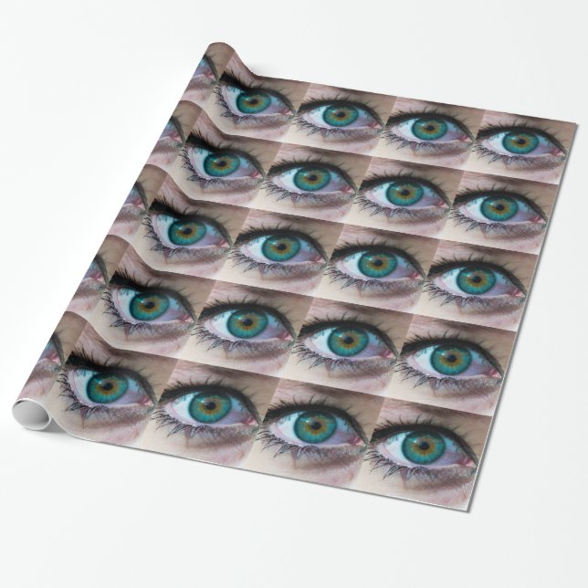 Papel De Regalo Exquisito cierre de ojos verdes regalo de foto sur (Desenrollado)