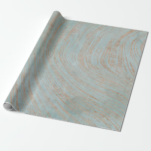 Papel De Regalo Exquisito color azul y mármol de cobre