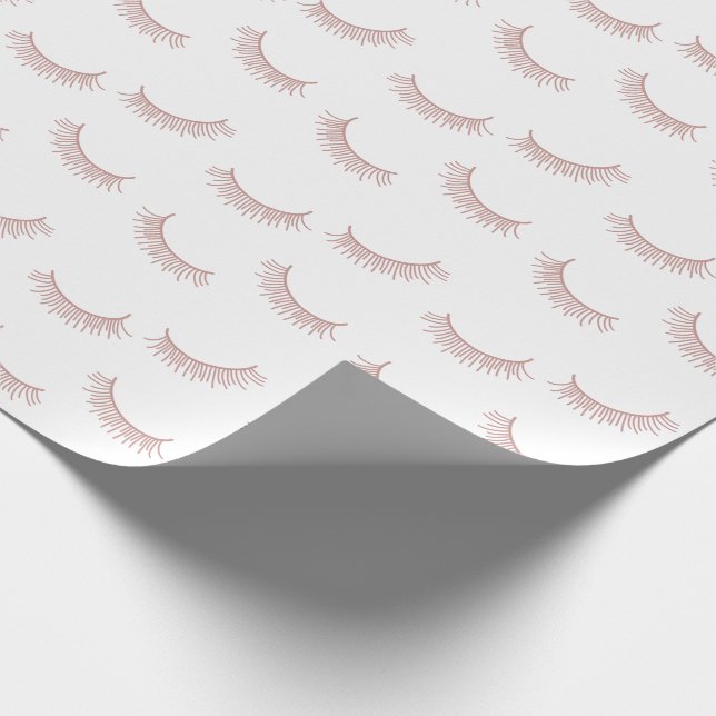 Papel De Regalo Extensiones de Eyelash Cuchillos Lazos rosados Maq (Esquina)