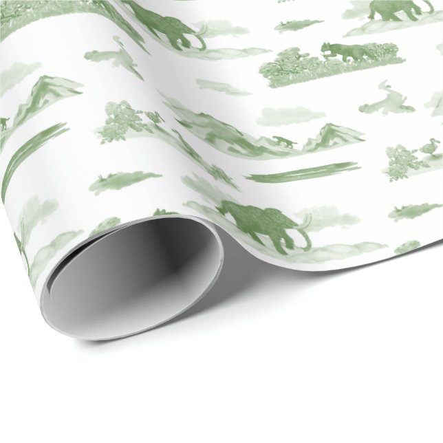 Papel De Regalo Extinct Animal Toile (Esquina del rollo)