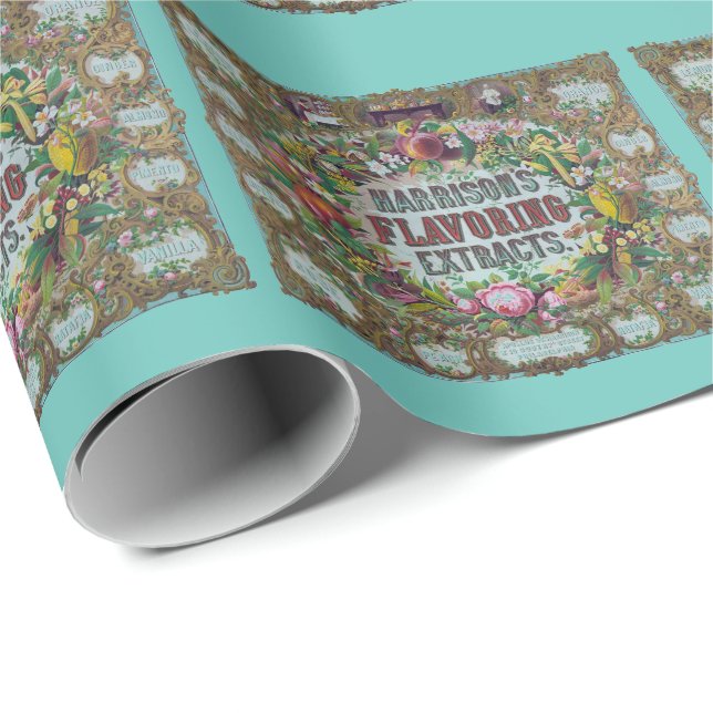 Papel De Regalo Extracto de hormigón floral victoriano (Esquina del rollo)