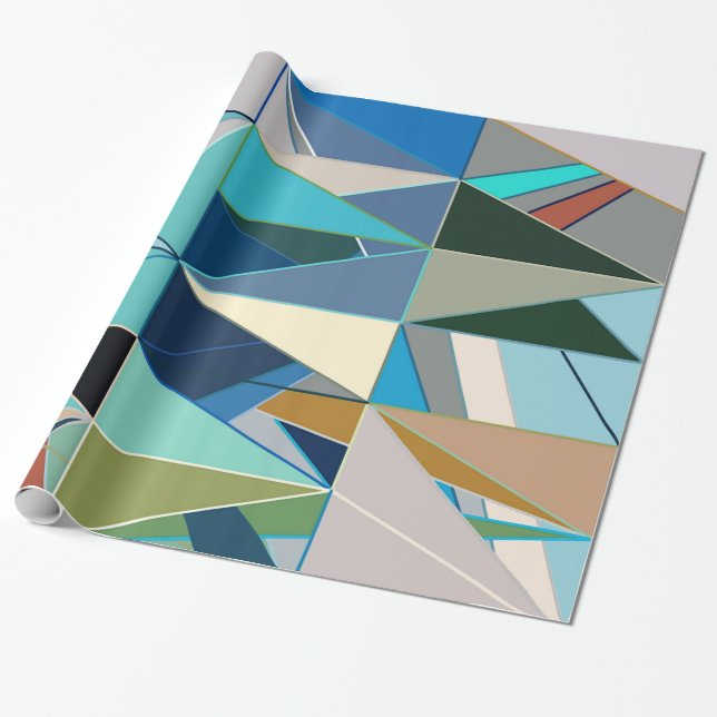 Papel De Regalo Extracto, turquesa y neutrales modernos de los (Desenrollado)