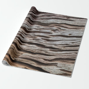 Papel De Regalo Extraordinario textualmente de madera de época, de