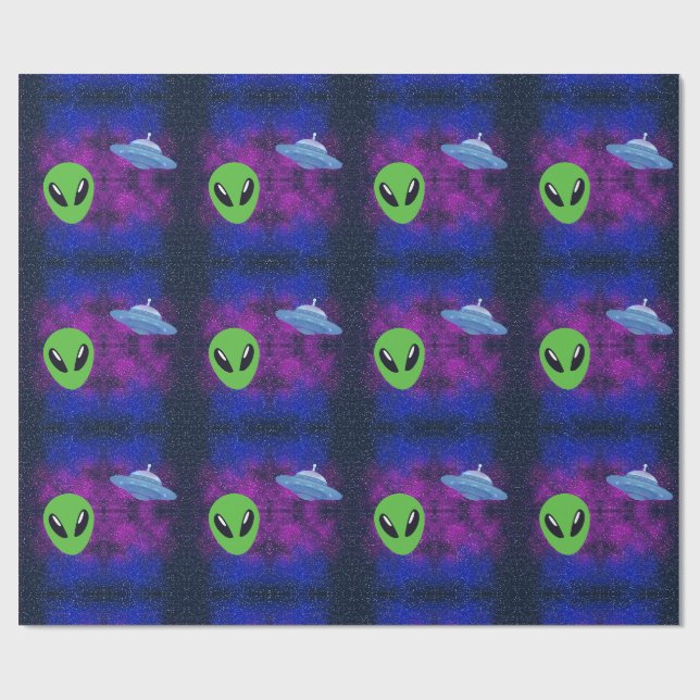 Papel De Regalo Extraterrestre (Superficie plana)