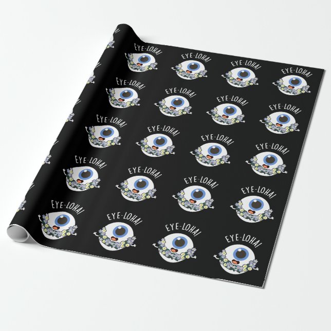 Papel De Regalo Eye-loha Funny Eye Pun Dark BG (Desenrollado)