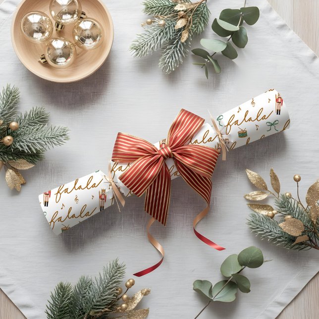 Papel De Regalo Fa La Girly Navidades Nutcracker Bow Music (Fa La La Girly Christmas Nutcracker Bow Music Wrapping Paper)