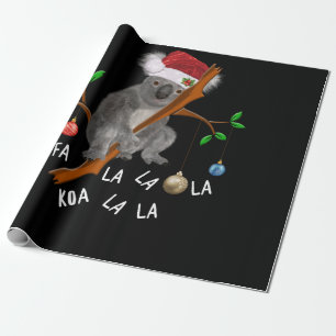 Papel De Regalo Fa la Koala Cute Oso Koala en Navidades