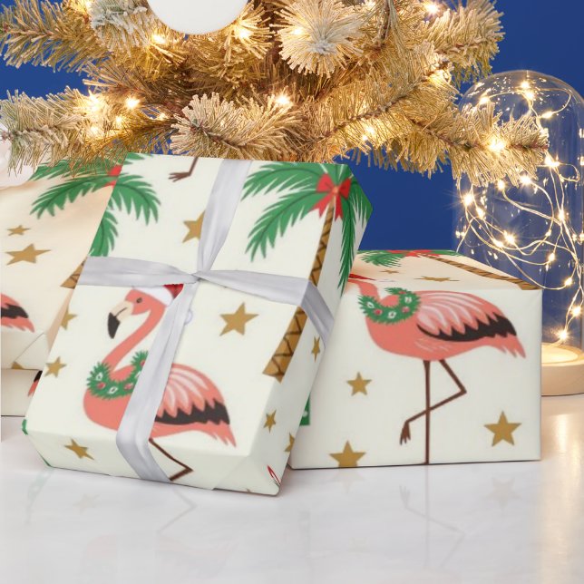 Papel De Regalo Fa-La-La-Flamingo (Vacaciones)
