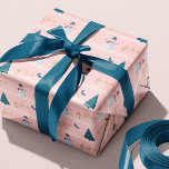 Papel De Regalo Fa moderna La Stripe Árbol de Navidad y Snowman<br><div class="desc">Moderno y festivo fa la la rubia rosa, estriberas escenas de invierno envuelto de papel. Sencilla franja blanca de acuarela con diseño falso de remolino dorado y árbol navideño festivo y ilustracion de snowman. El color de fondo se puede cambiar para que se ajuste a sus preferencias. Obra de arte...</div>