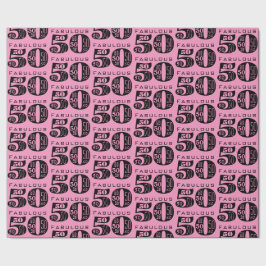 Papel De Regalo Fabuloso 50.º cumpleaños rosado