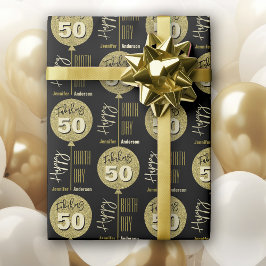 Papel De Regalo Fabuloso 50 cumpleaños de oro