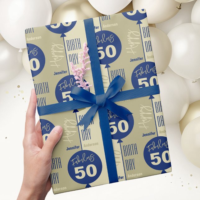 Papel De Regalo Fabuloso cumpleaños 50 (Subido por el creador)