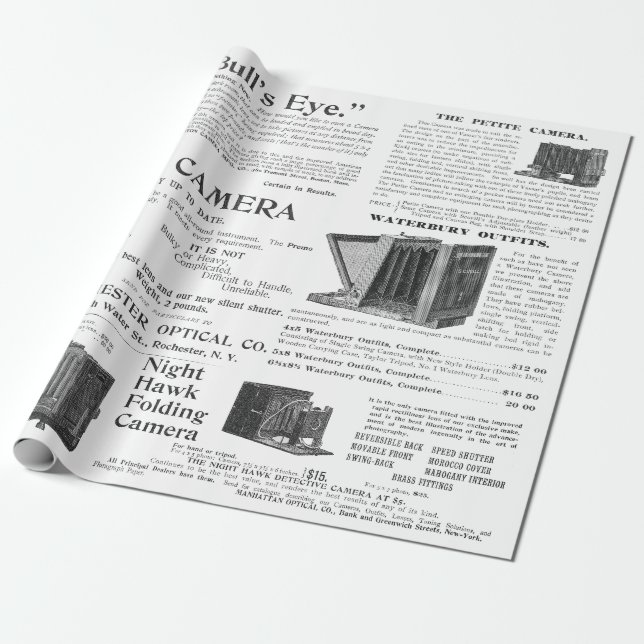 Papel De Regalo Fabuloso fotógrafo de cámara antigua (Desenrollado)