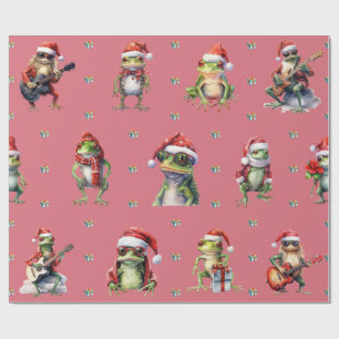Papel De Regalo Fabuloso Navidad de banda de rock de rana roja