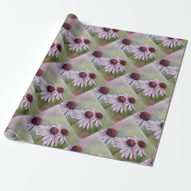 Papel De Regalo Fabulosos Daisies Rosados (Desenrollado)