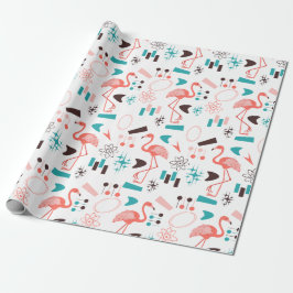 Papel De Regalo Fabulosos Flamingos de los Cincuenta