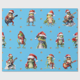 Papel De Regalo Fabulosos Navidades de banda de rock de rana en az